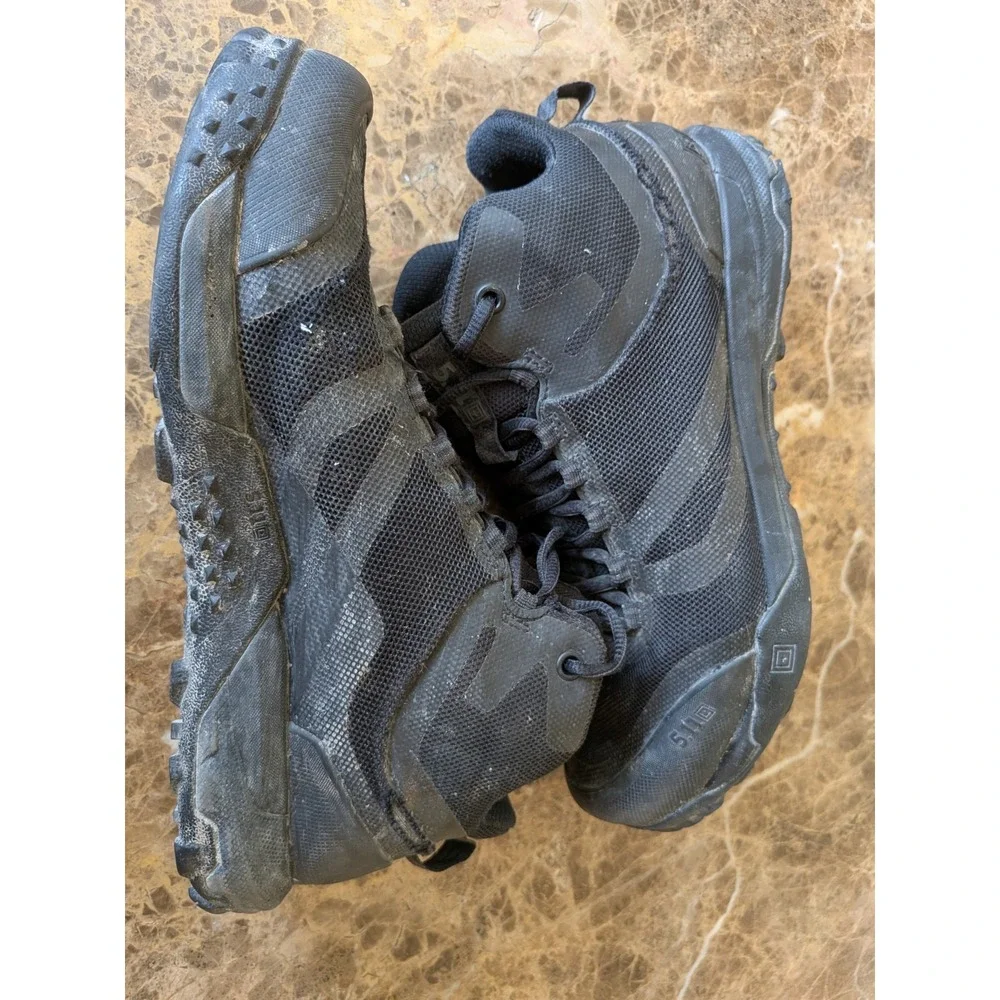 5.11 A/T Mid Boots Mens Size 10 Black Mesh Tactical Combat Slip Resistant